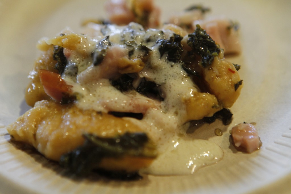 lillys bistro - sweet potato gnocchi with kale and ham (1)